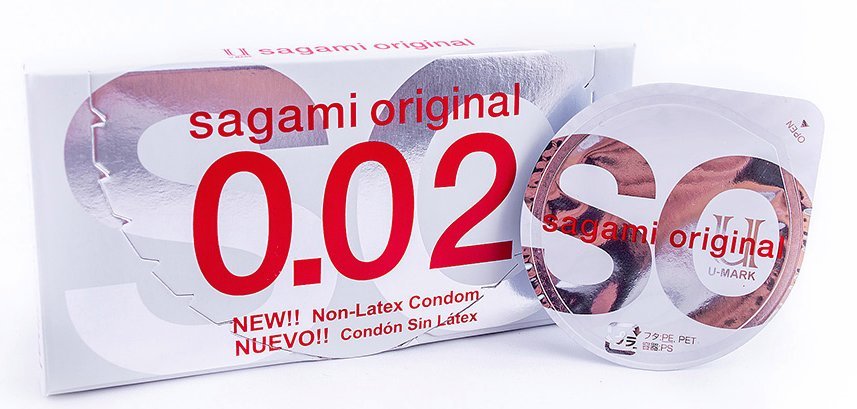 Полиуретановые презервативы Sagami Original 0.02, 2шт пр Sagami №2 - Sagami - Ультратонкие презервативы - Купить