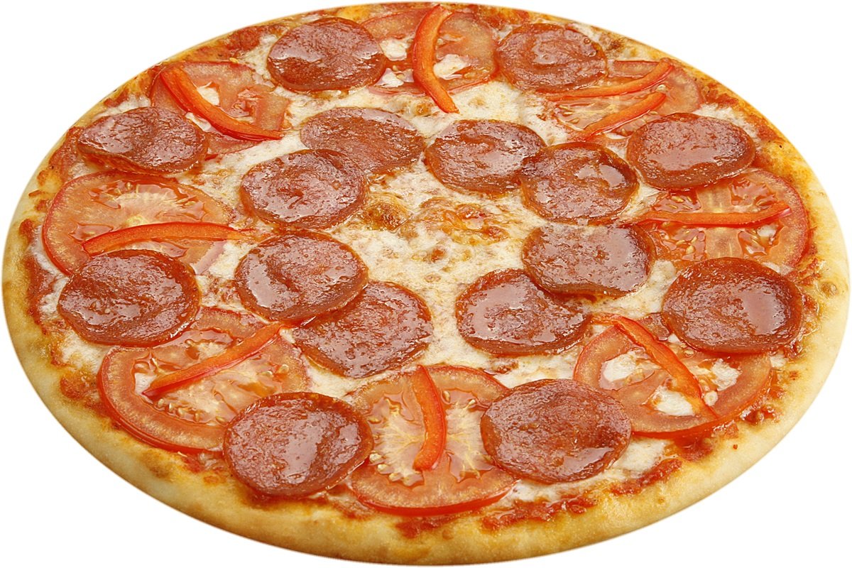 Пицца пепперони с помидорами
