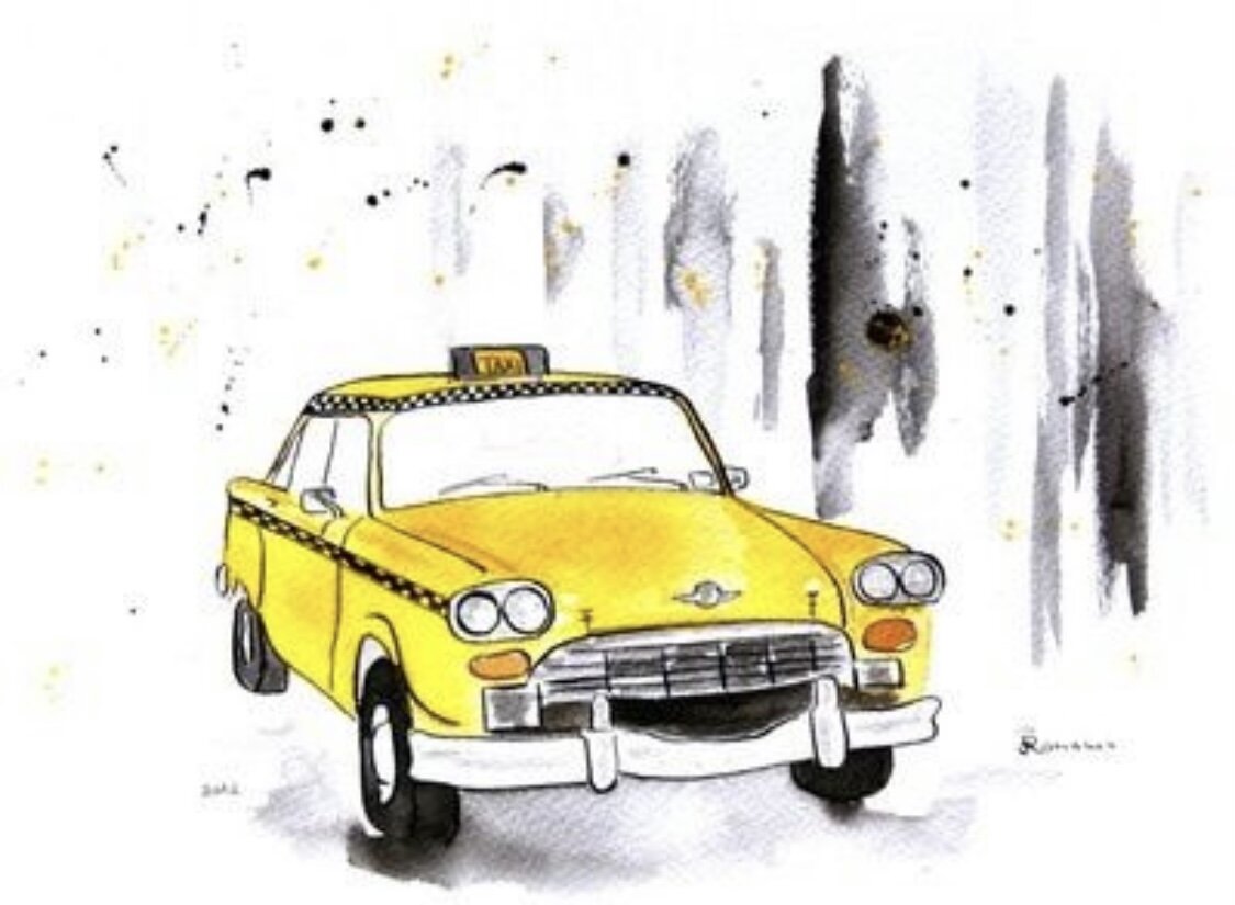 Art mos taxi login. Такси рисунок. Такси рисунок акварелью. Нарисовать такси. Таксист рисунок карандашом.