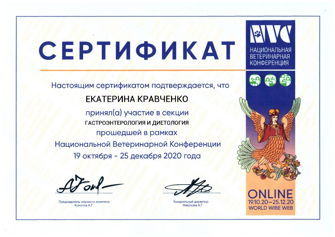 Кравченко Екатерина Борисовна – ветеринарный врач-терапевт – 1 отзыв о  ветеринаре – Ростов-на-Дону – Zoon.ru