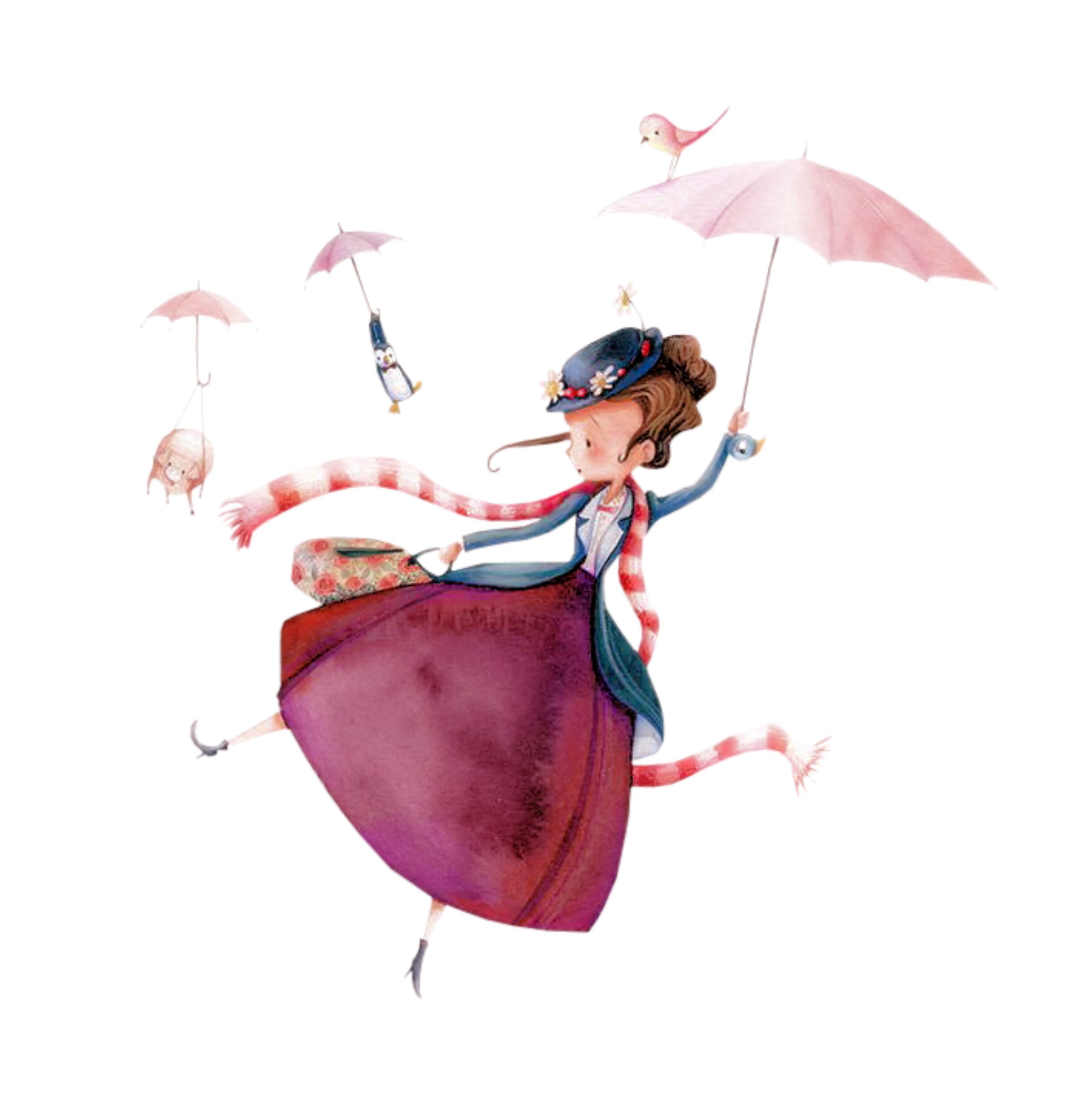 Мэри Поппинс летит на зонтике