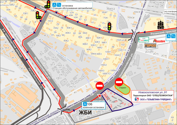 Новохохловская метро карта