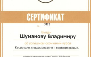 сертификат/документ врача Владимира Артуровича Шуманова