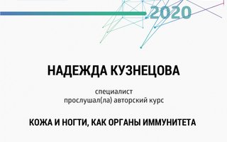 сертификат/документ специалиста по красоте Надежды Владимировны Кузнецовой