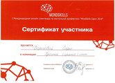 сертификат/документ Олимпиадного центра математики, дизайна и программирования Матрица на проспекте Победы