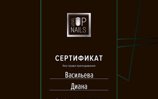 сертификат/документ специалиста по красоте Дианы Геннадьевны Васильевой