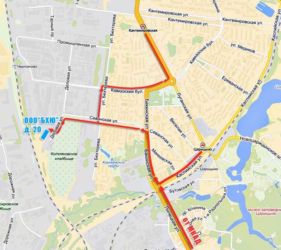 Карта метро кантемировская