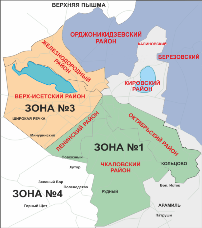 Карта верх исетского района екатеринбурга с улицами