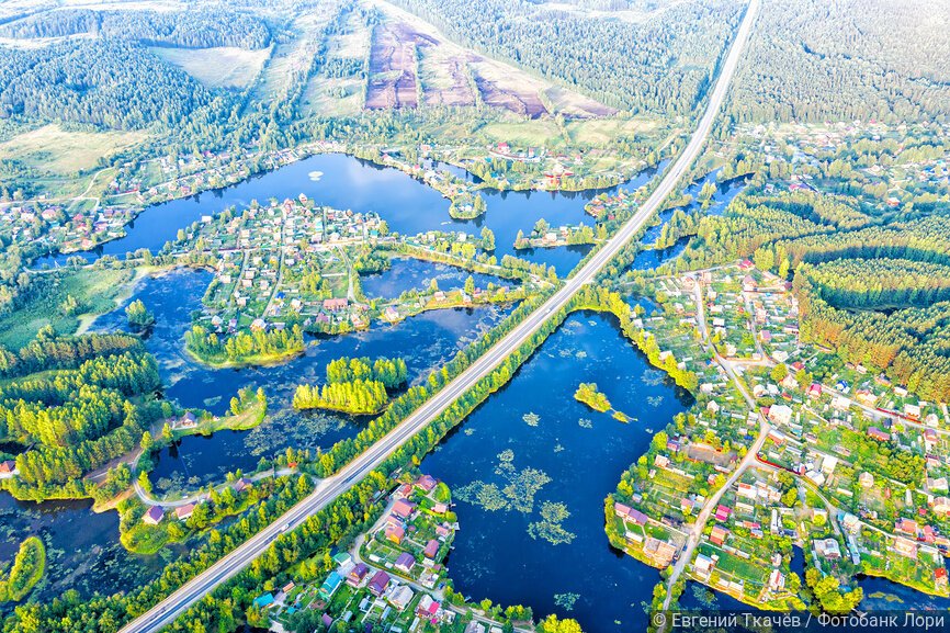 Вид на посёлок Монзино с высоты