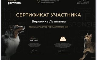 сертификат/документ ветеринара Вероники Азатовны Латыповой