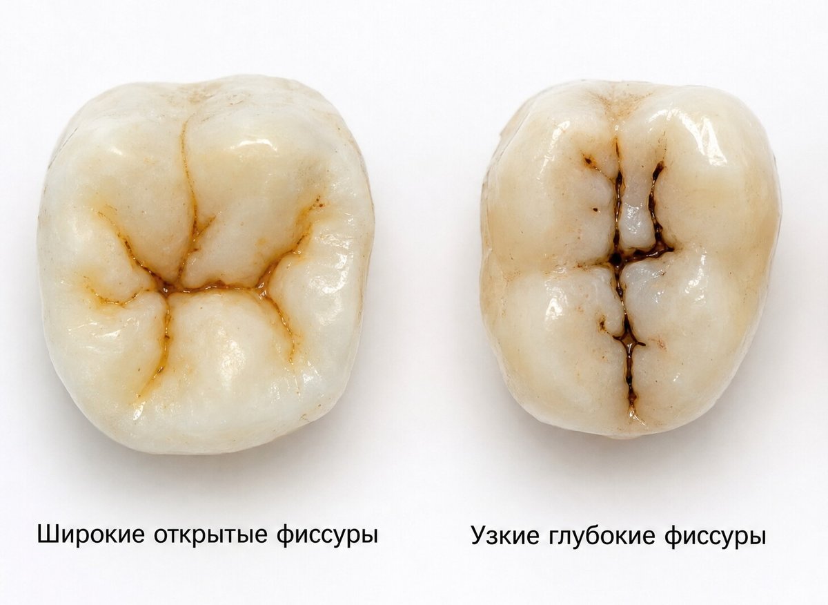 Виды зубных фиссур