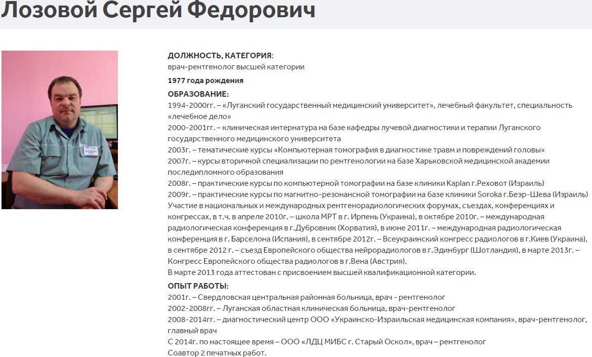 Резюме врача рентгенолога образец