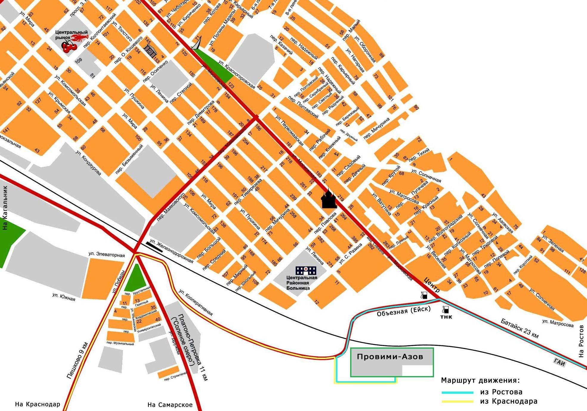 Карта азова ростовской области с улицами и номерами