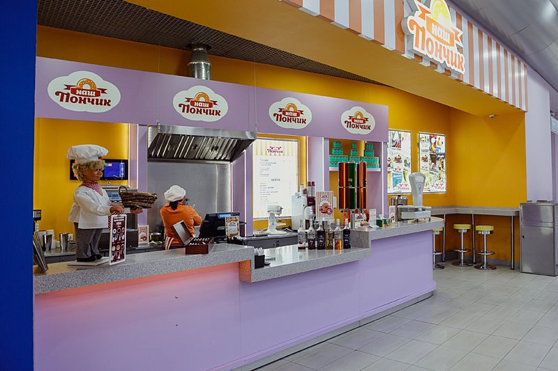 Пончики в кафе