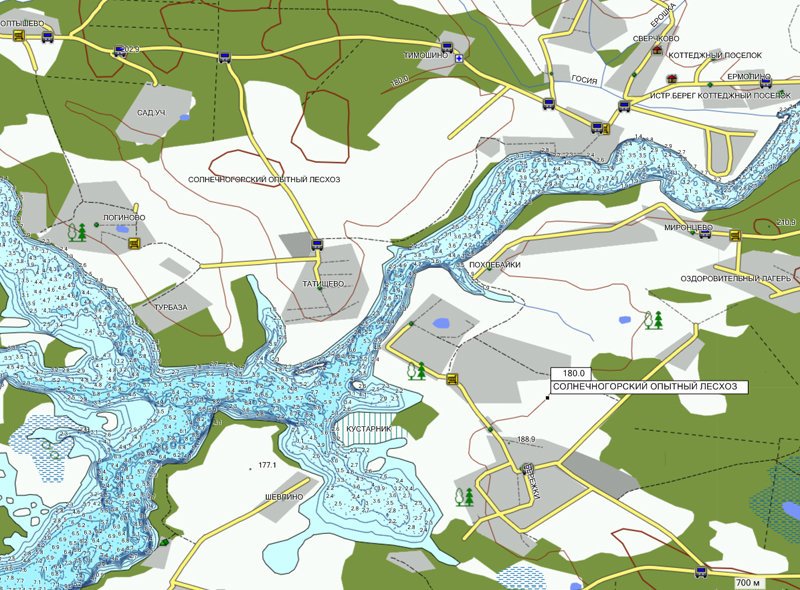 Карта рыбалки истринское водохранилище