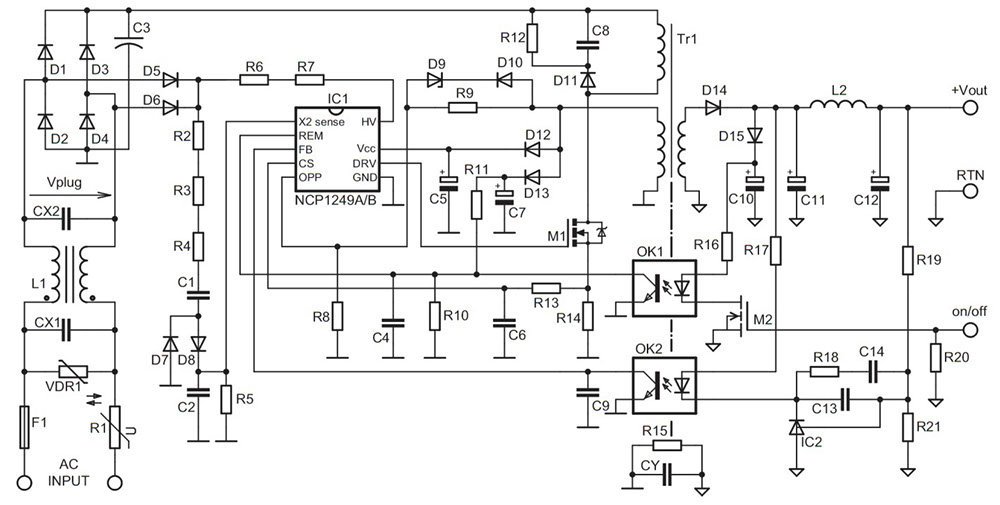 Ncp1252a схема блока питания